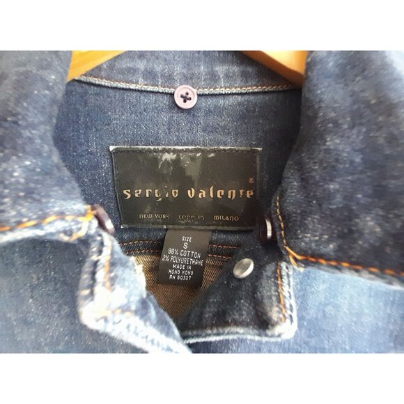 Vtg Sergio Valente Womens Small Cowgirl Western Metal Steer Logo Denim Jacket - Picture 5 of 6